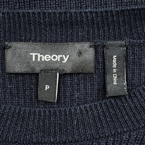 Theory Blouson Sleeve Cashmere Blend Rib Knit Crewneck Sweater Size P - NWOT - Picture 4 of 5